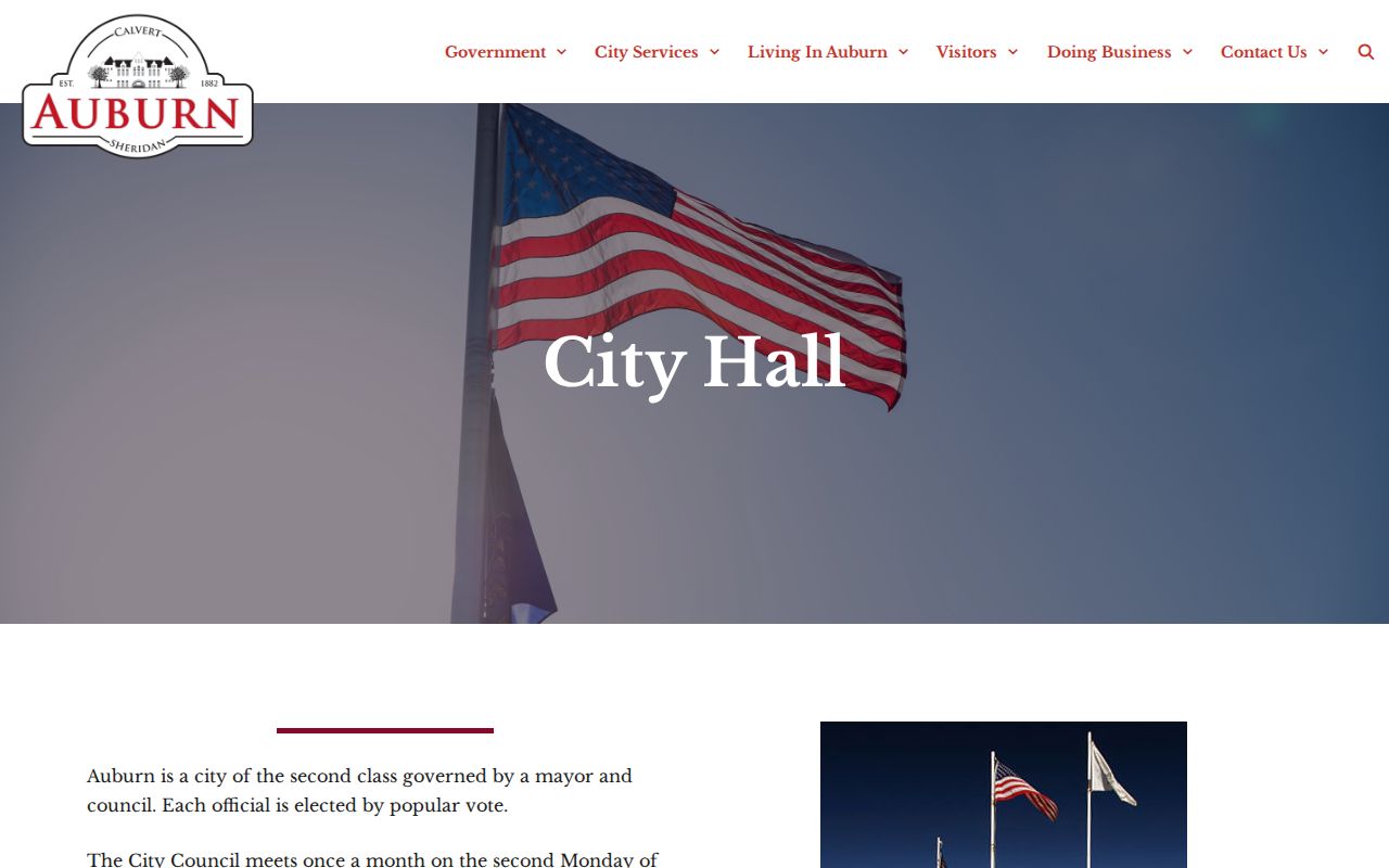 Auburn City Hall near Auburn court docket and record routes