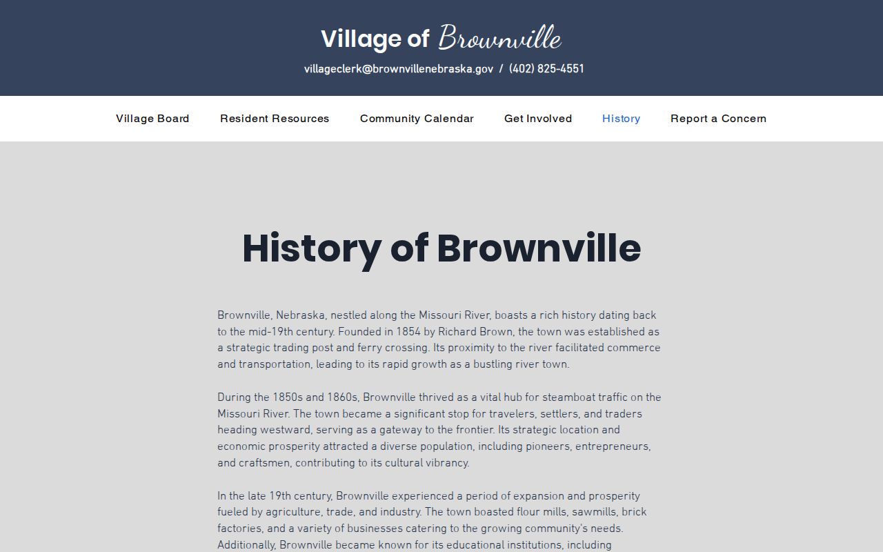 Brownville court record history and village context