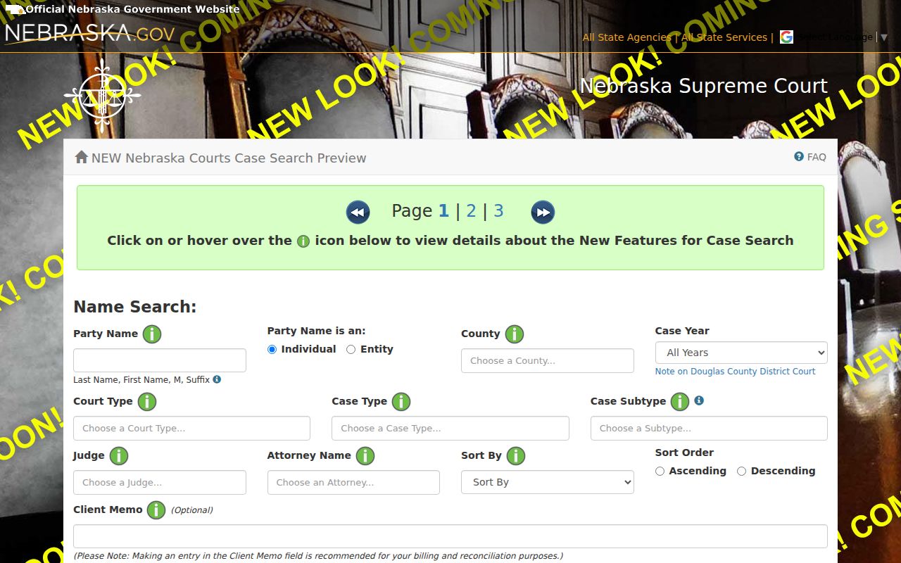 Nemaha criminal docket JUSTICE case search fields