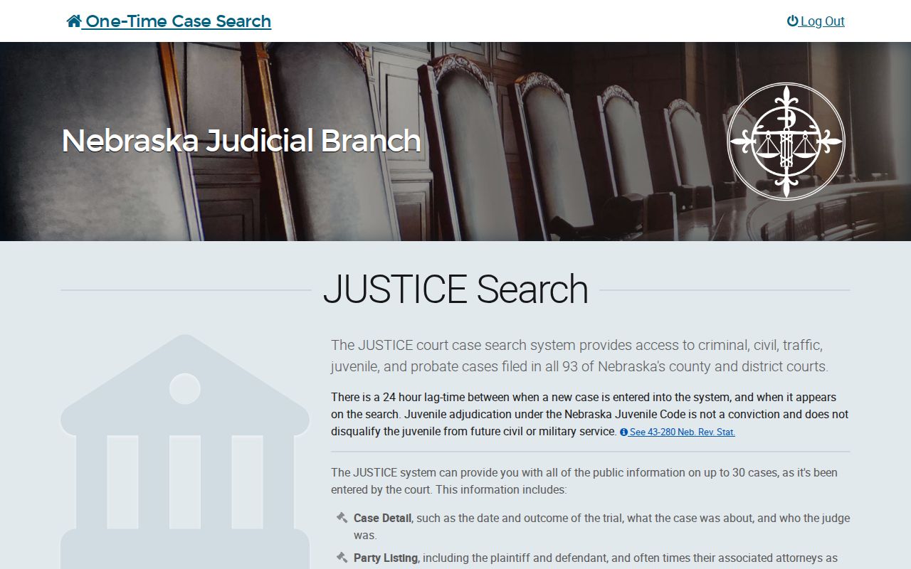 Nemaha criminal docket Nebraska JUSTICE public case search