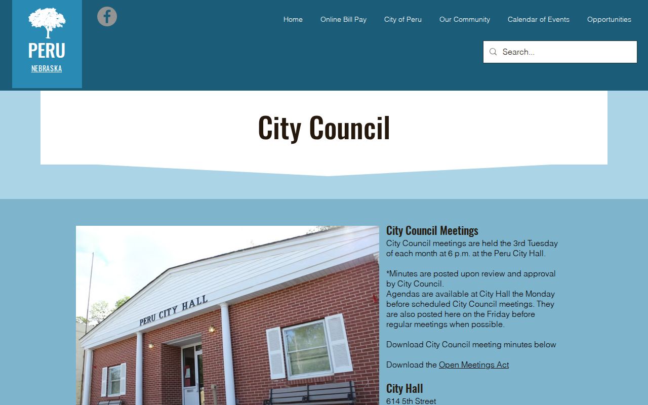 Peru court docket City Council meeting information